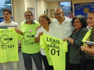 Longtime supporters of Council Maria Quinones Sanchez, Wil Gonzales, Luz Salena.